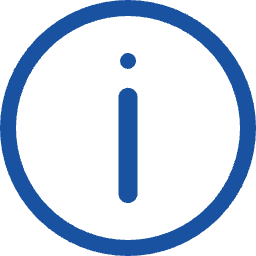 blue information icon with white background