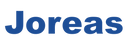 Blue bold sans-serif Joreas text logo on transparent background